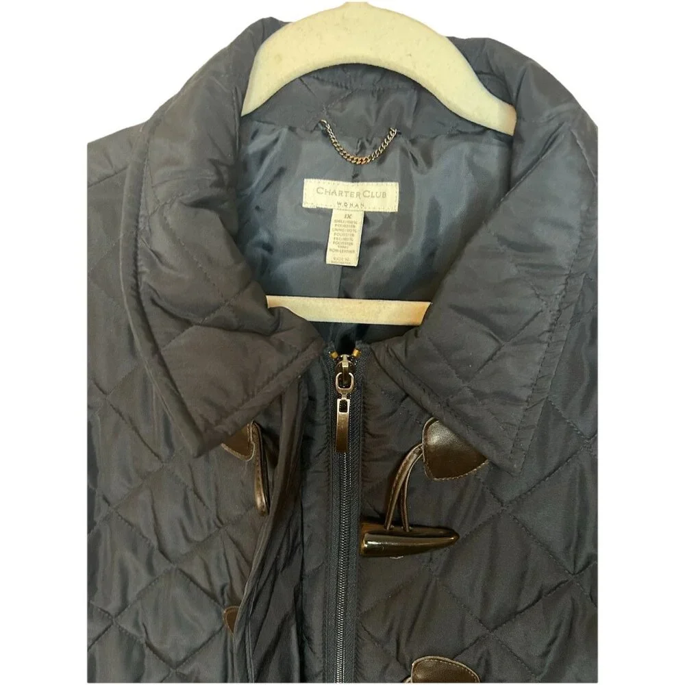 Women’s Charter Club Jacket Fang Tooth Buttons.‎ 100 Percent Polyester. Size 1x